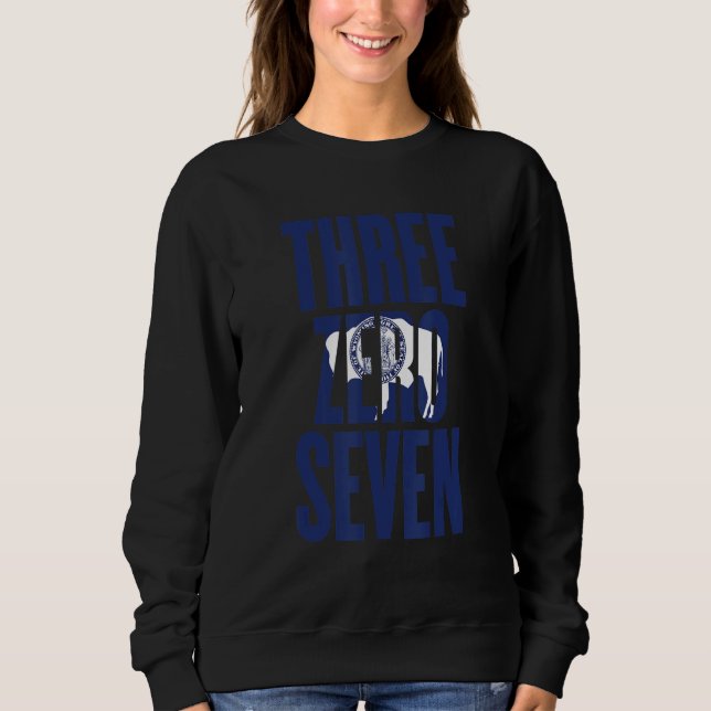 Three Zero Seven 307 Area Code Cheyenne Wyoming Sweatshirt (Vorderseite)