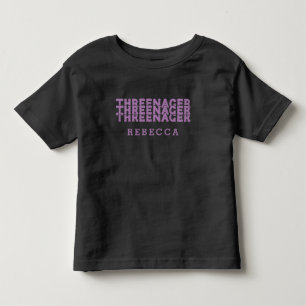 Threenager Retro-Letternamensschrift Flieder Kleinkind T-shirt
