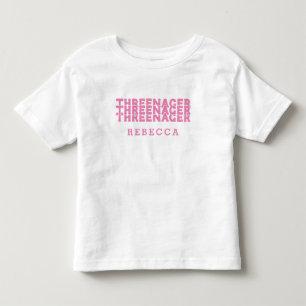 Threenager Retro-Name in Rosa Schrift Kleinkind T-shirt