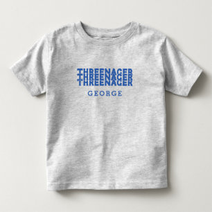 Threenager Retro-Schriftzug Name Blaue Schrift Kleinkind T-shirt