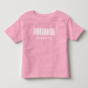 Threenager Retro-Schriftzug Name Weißer Text Kleinkind T-shirt