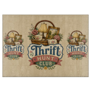 Thrift Hunt Club Vintage Cottagecore Schneidebrett