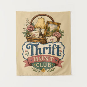Thrift Hunt Club Vintage Cottagecore Wandteppich