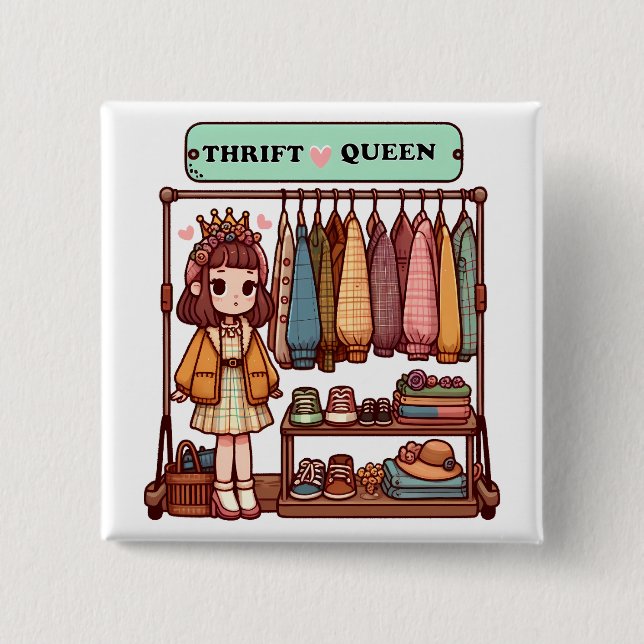 Thrift Queen Button (Vorderseite)