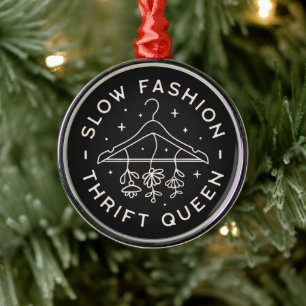 Thrift Queen slow fashion thrifting mädchenhaft sc Ornament Aus Metall