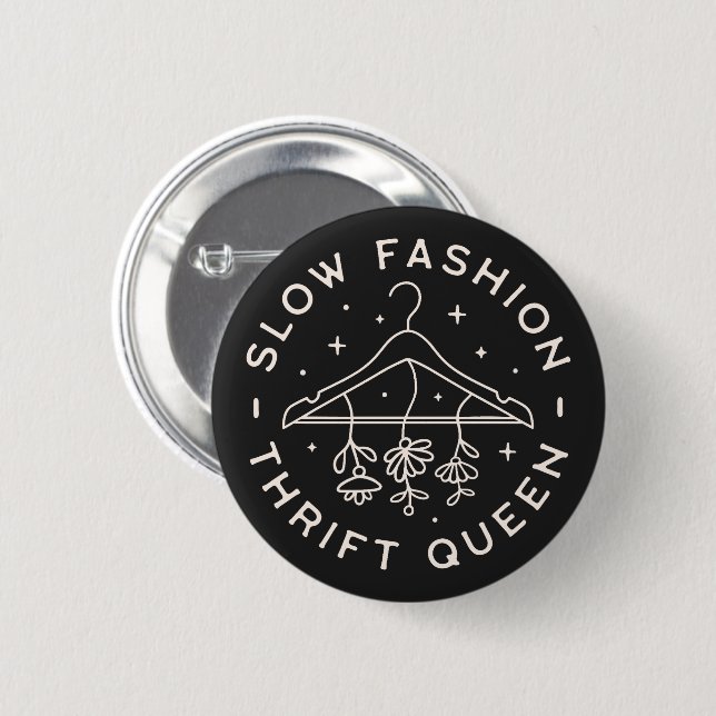 Thrift Queen slow fashion thrillt Button (Vorne & Hinten)