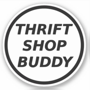 Thrift Shop Buddy Merch W&B Logo Sticker Weiß