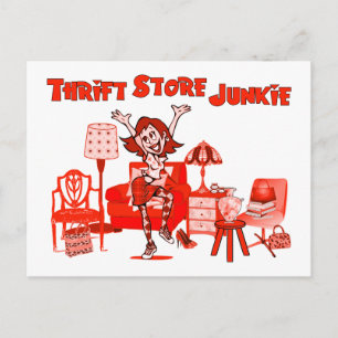 Thrift Store Junkie Postkarte