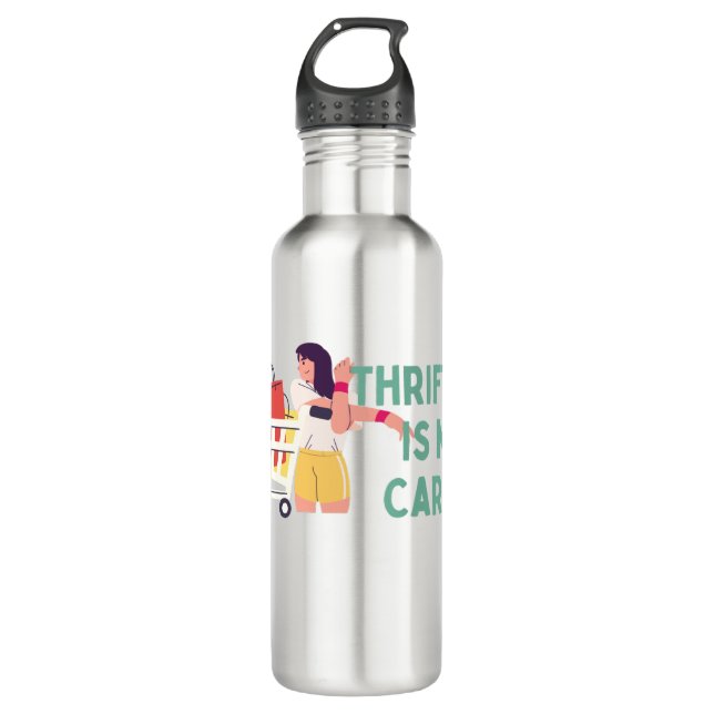 Thrifting ist mein kardiostfreier Wasserkottel aus Edelstahlflasche (Vorderseite)
