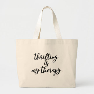 Thrifting ist meine Therapie große Tasche