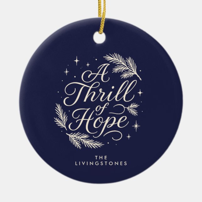 Thrill of Hope Navy  Photo Religious Keramik Ornament (Vorne)