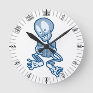 Thrilled Theona Skeleton mit Buch Runde Wanduhr