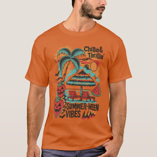 Thrillin Summerween Vibes BeachParty Halloween T-Shirt (Vorderseite)