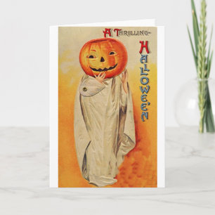 Thrilling Halloween Pumpkin Costume Karte