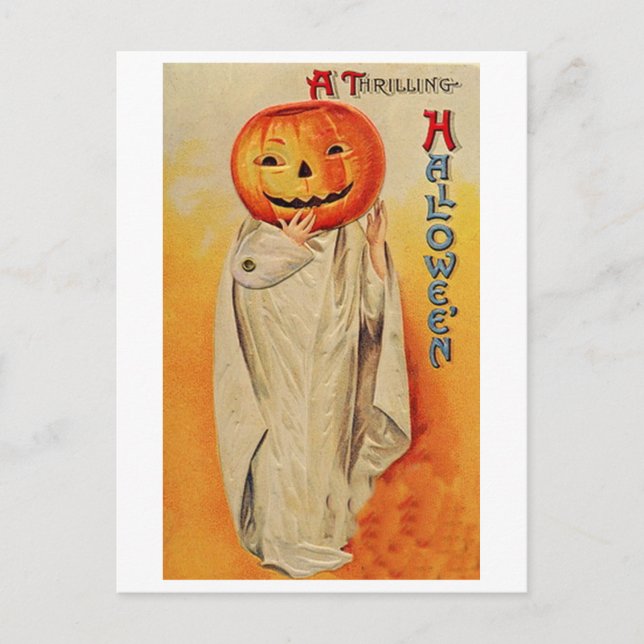 Thrilling Halloween Pumpkin-Kostüm Postkarte (Vorderseite)