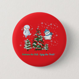 Thrilling winter bright red button