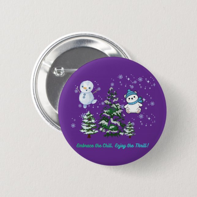Thrilling winter royal purple button (Vorne & Hinten)