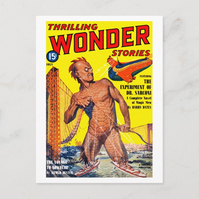 Thrilling Wonder Stories (Juli 1940) Postkarte (Vorderseite)