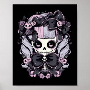 Thrills Halloween-Skull-Artwork Poster