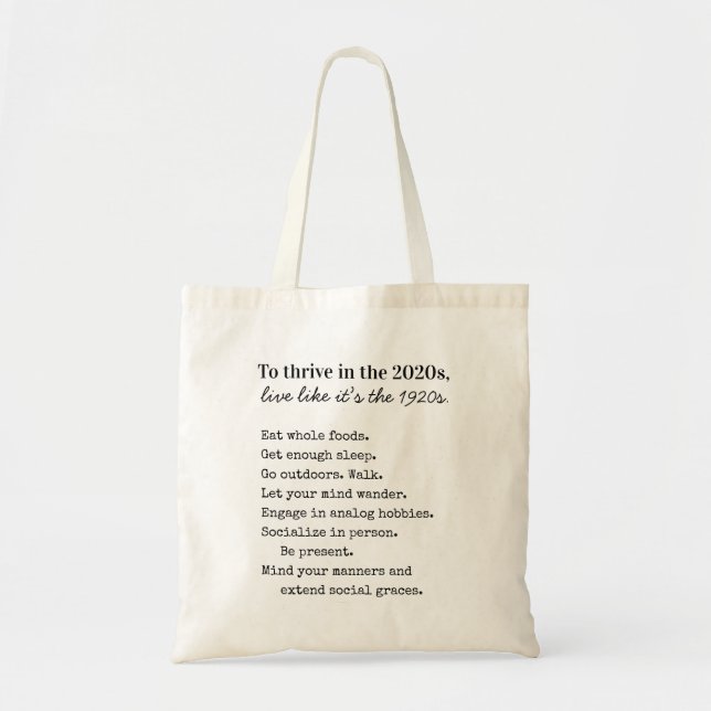 Thrive in the 2020s Analog Hobbies  Tragetasche (Vorne)