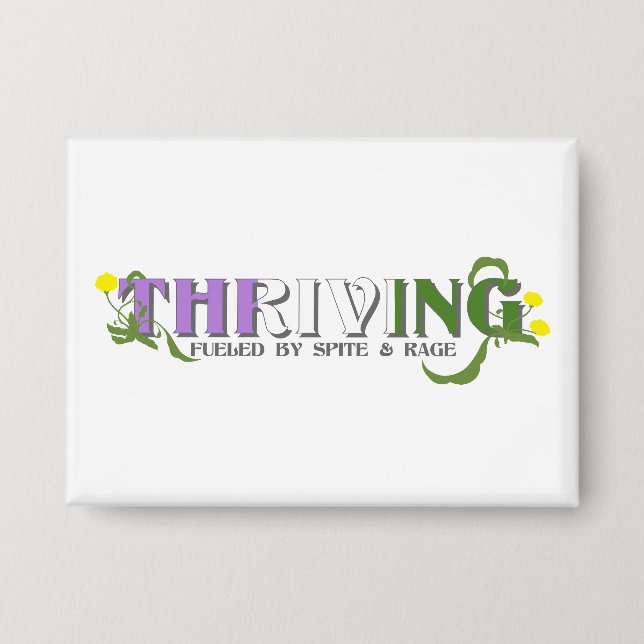 Thriving Genderqueer Pride Button (Vorderseite)