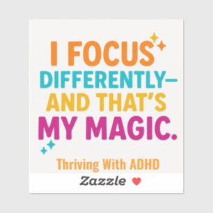 Thriving mit ADHD* "i Focus anders" Aufkleber