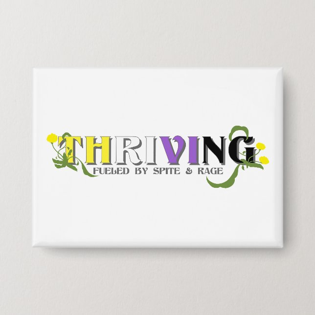 Thriving Non-Binary-Pride Button (Vorderseite)