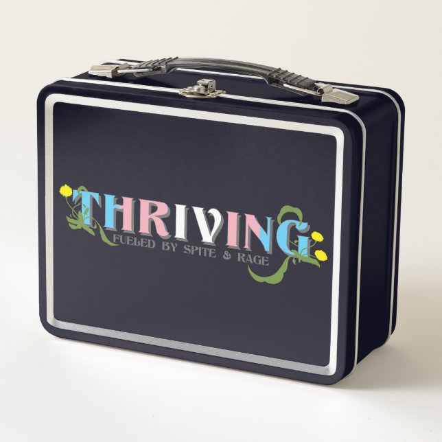 Thriving Trans Pride Metall Brotdose (Vorderseite)