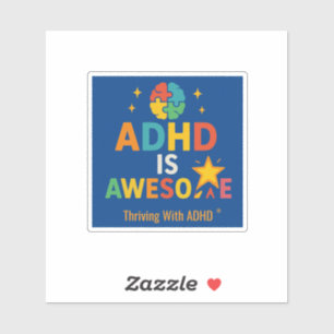 Thriving with ADHD * ADHD Phantastisch Aufkleber