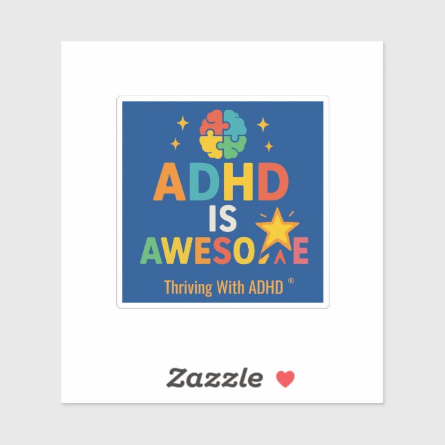 Thriving with ADHD * ADHD Phantastisch Aufkleber (Blatt)