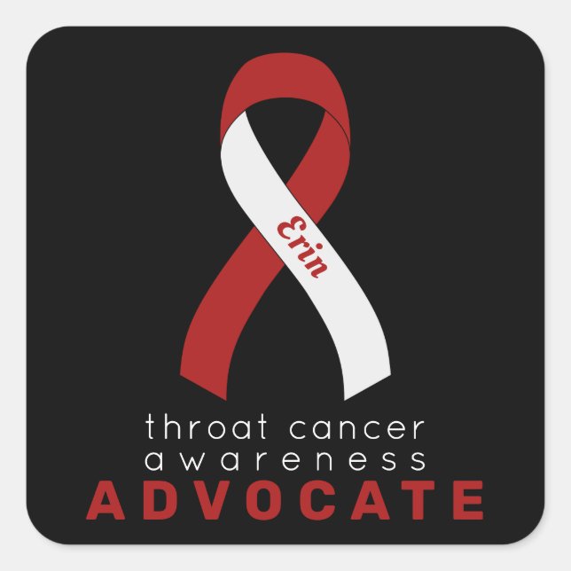 Throat Cancer Advocate Black Square Sticker (Vorderseite)