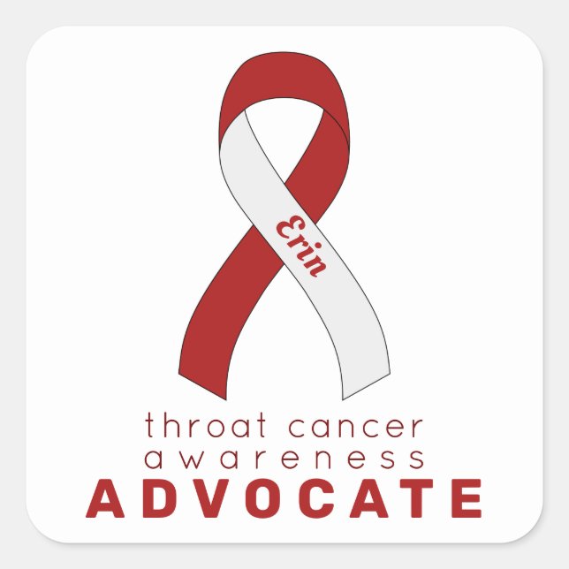 Throat Cancer Advocate White Square Aufkleber (Vorderseite)