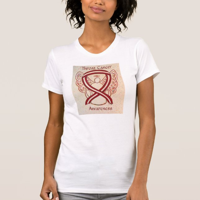 Throat Cancer Awareness Ribbon Angel Shirt (Vorderseite)