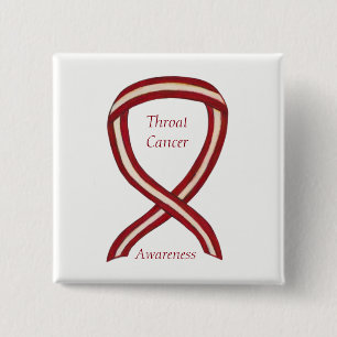 Throat Cancer Awareness Ribbon Streifen benutzerde Button