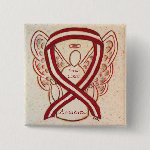 Throat Cancer Awareness Ribbon Streifen Engel Butt Button