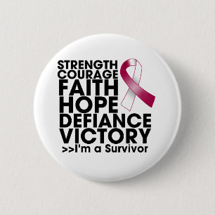Throat Cancer Hope Strength Victory Button
