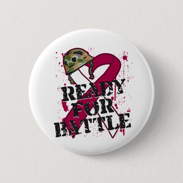Throat Cancer ready for Battle Button (Vorderseite)