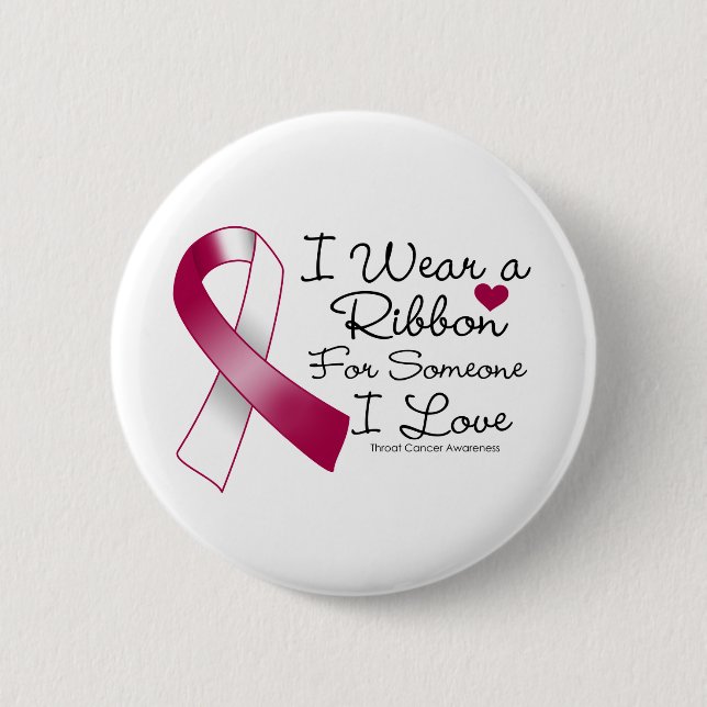 Throat Cancer Ribbon Jemand I Liebe Button (Vorderseite)