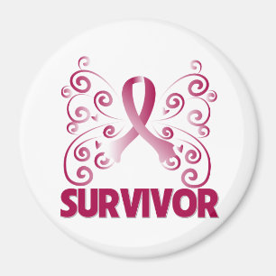 Throat Cancour Survivor Butterfly Magnet