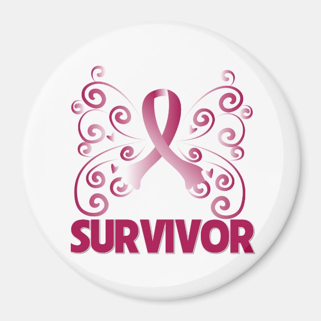 Throat Cancour Survivor Butterfly Magnet (Vorne)