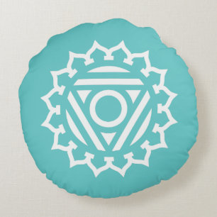 Throat Chakra Energy Round Pillow Rundes Kissen