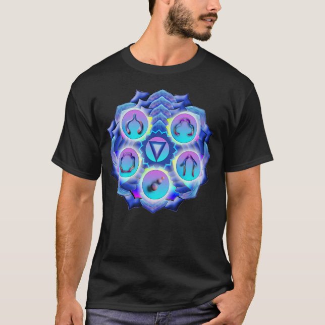 Throat Chakra Mandala T-Shirt (Vorderseite)