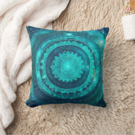 Throat Chakra Turquoise Mandala Kissen