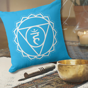 Throat Chakra   Vishuddha   Blaue Meditation Kissen