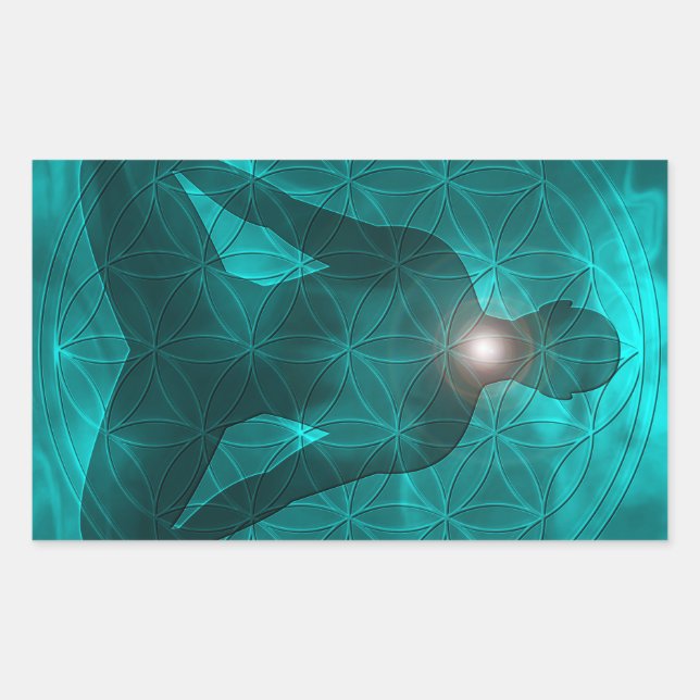Throat Chakra Vishuddha Rechteckiger Aufkleber (Vorderseite)