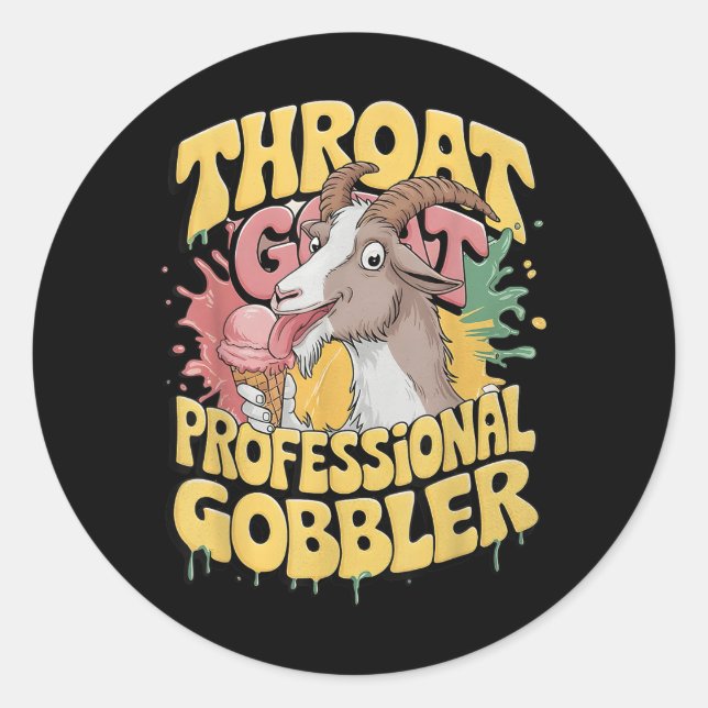 Throat Goat Beruflich Gobbler Retro Ineignis Runder Aufkleber (Vorderseite)