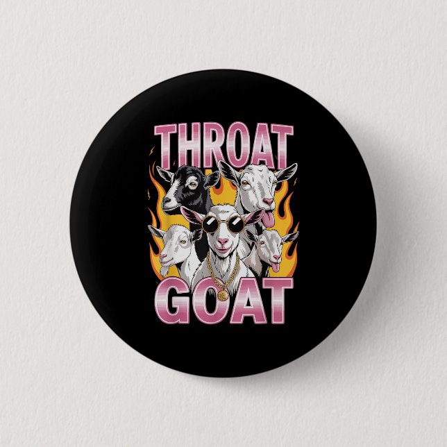 Throat Goat Funny Offensive Erwachsene Grafik Sarc Button (Vorderseite)