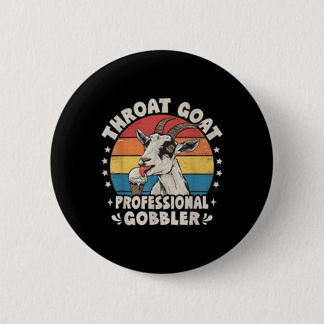 Throat Goat Retro Ungeeignete Erwachsene Humor Fun Button (Vorderseite)