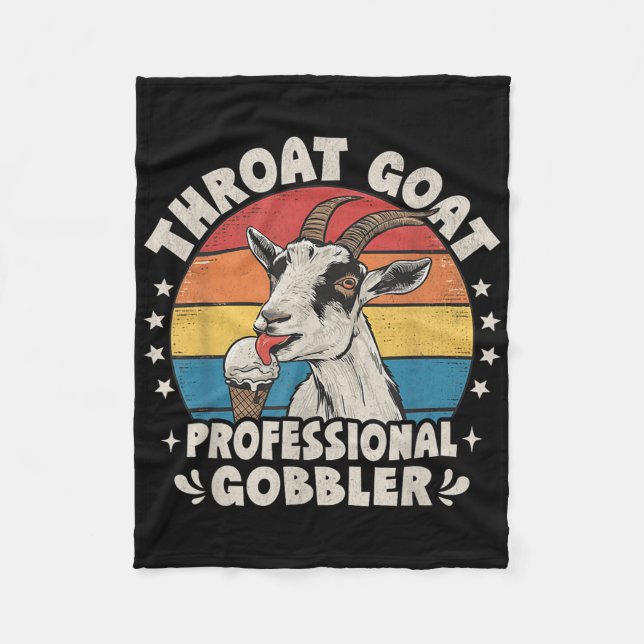 Throat Goat Retro Ungeeignete Erwachsene Humor Fun Fleecedecke (Vorderseite)