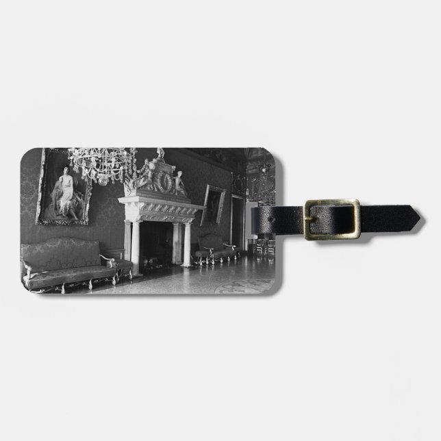 Thron-Saal des Vintagen Monaco Prince Gepäckanhänger (Vorderseite horizontal)